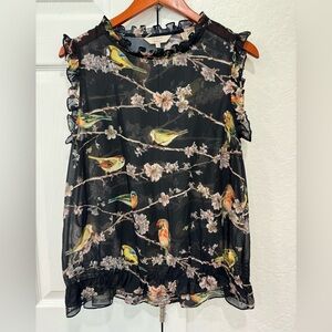 Ted Baker London Madlin Bird Branch Print Top